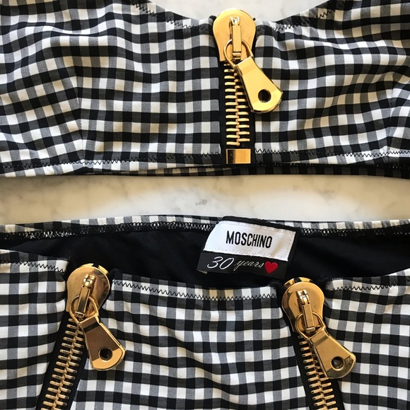 VINTAGE MOSCHINO high waisted gingham bikini - Picture 2 of 4